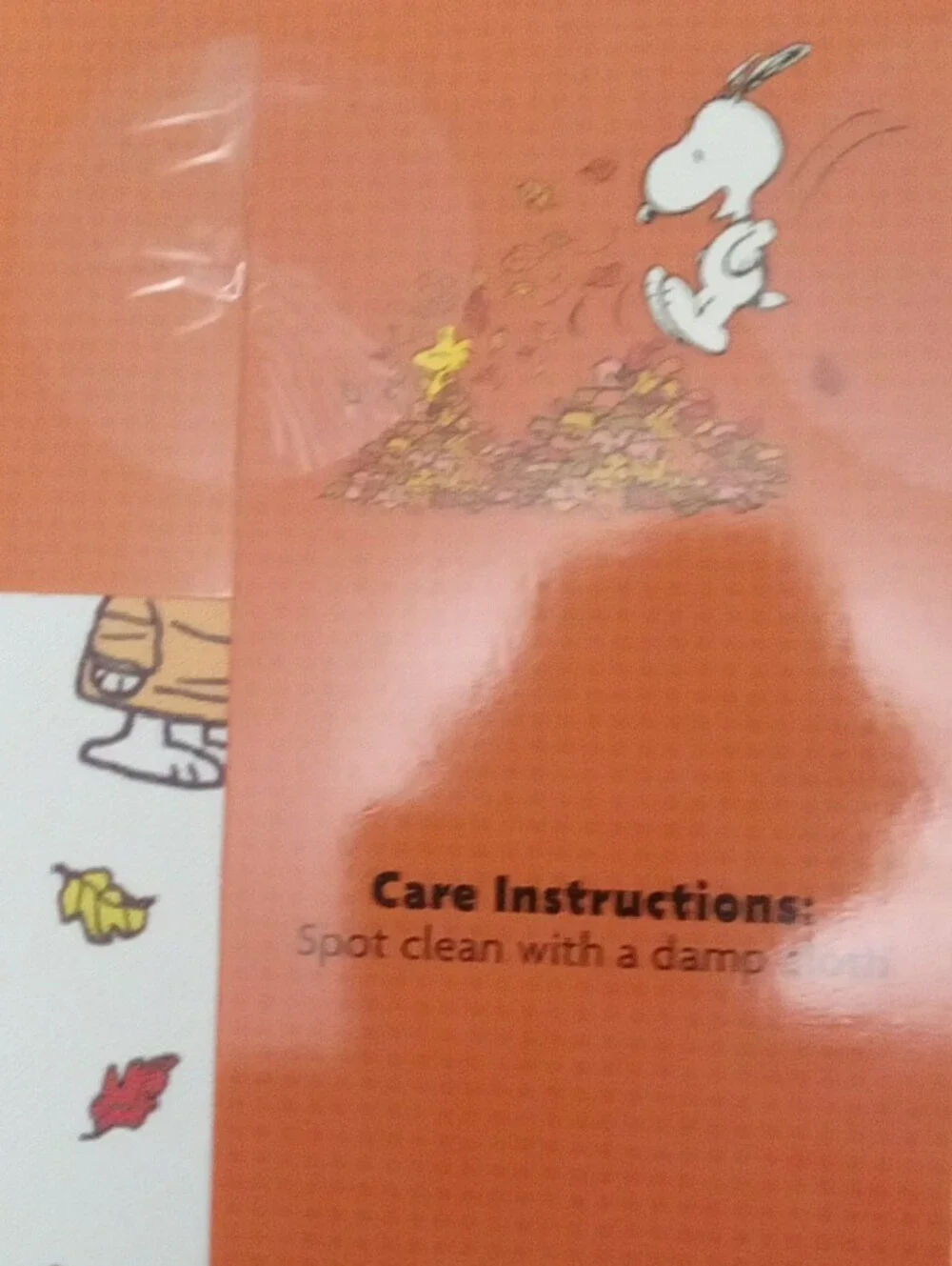 Peanuts Snoopy Fall Leaf Dish Mat in Orange and White